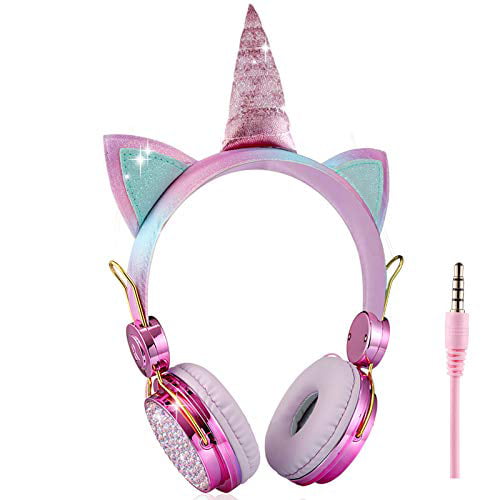 Color Change LED Lights Wireless Headphones for Girls/Boys/Xmax Gift KORABA Kids Headphones Bluetooth Purple Bear 